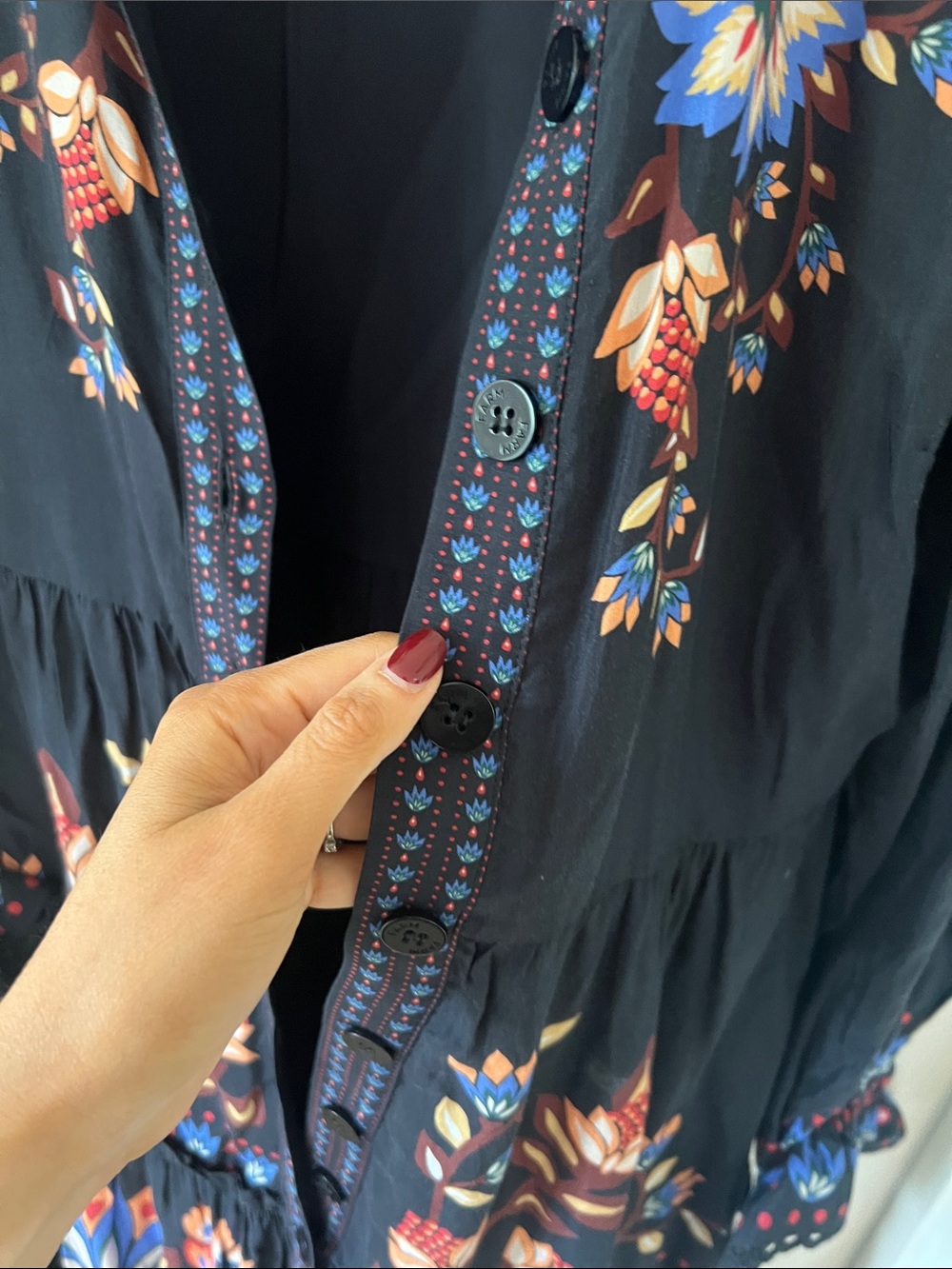 FARM RIO Black Floral Tiered Maxi Dress - Black - Picture 10 of 13